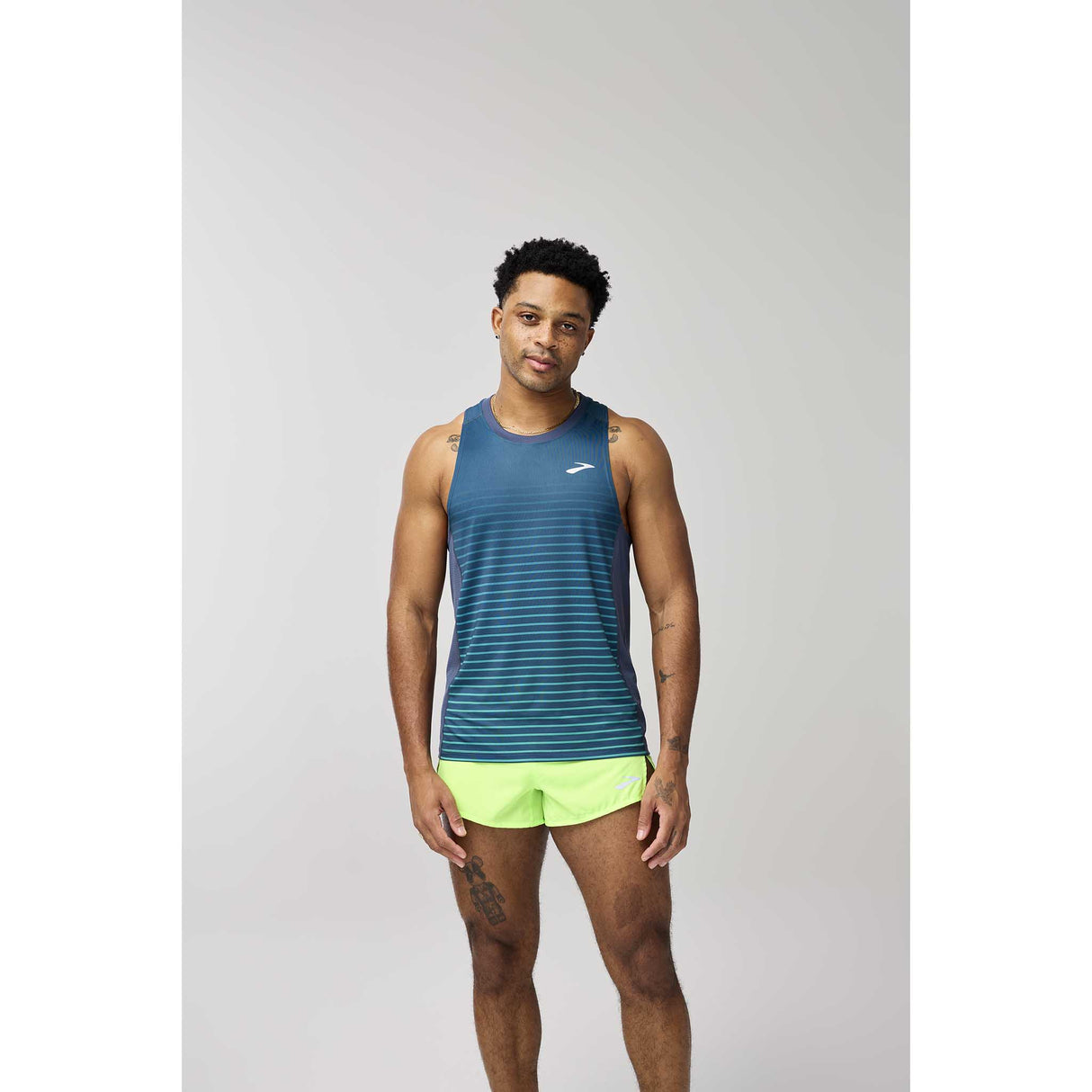Brooks Atmosphere Singlet 3.0 camisole de course à pied homme live - Setting Stripe