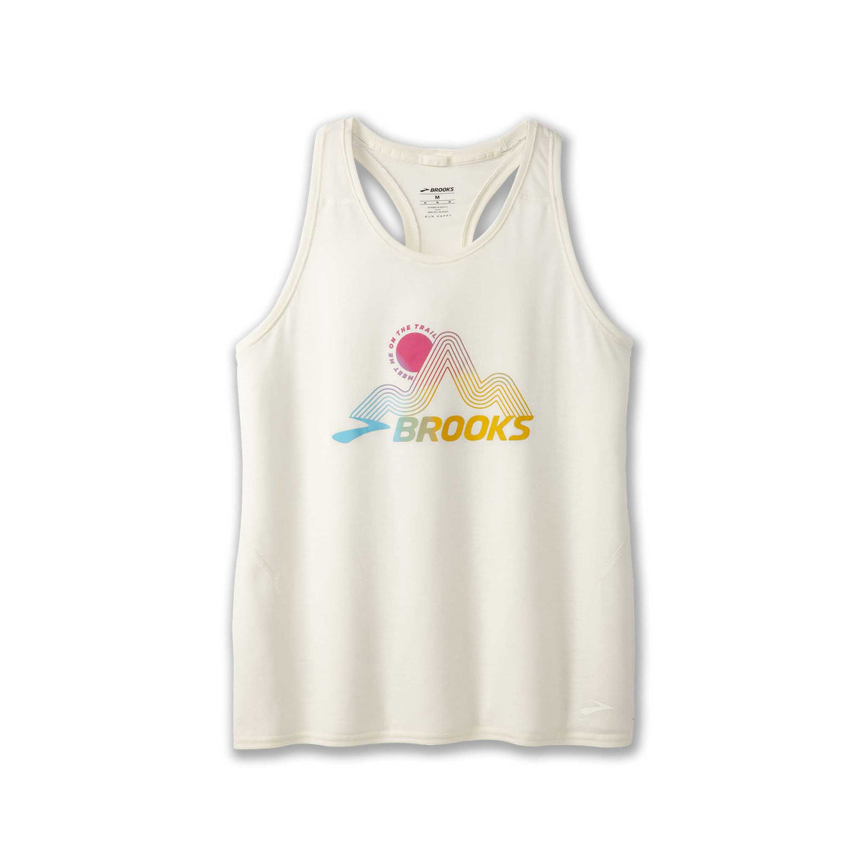 Brooks Distance 3.0 tank top course femme - Ecru / Brooks