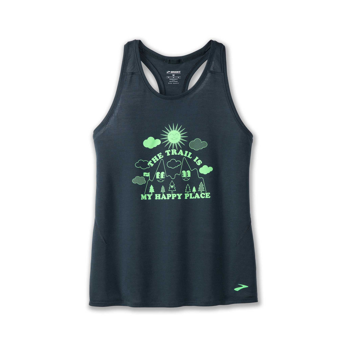 Brooks Distance 3.0 tank top course femme- Carbon / Happy Place