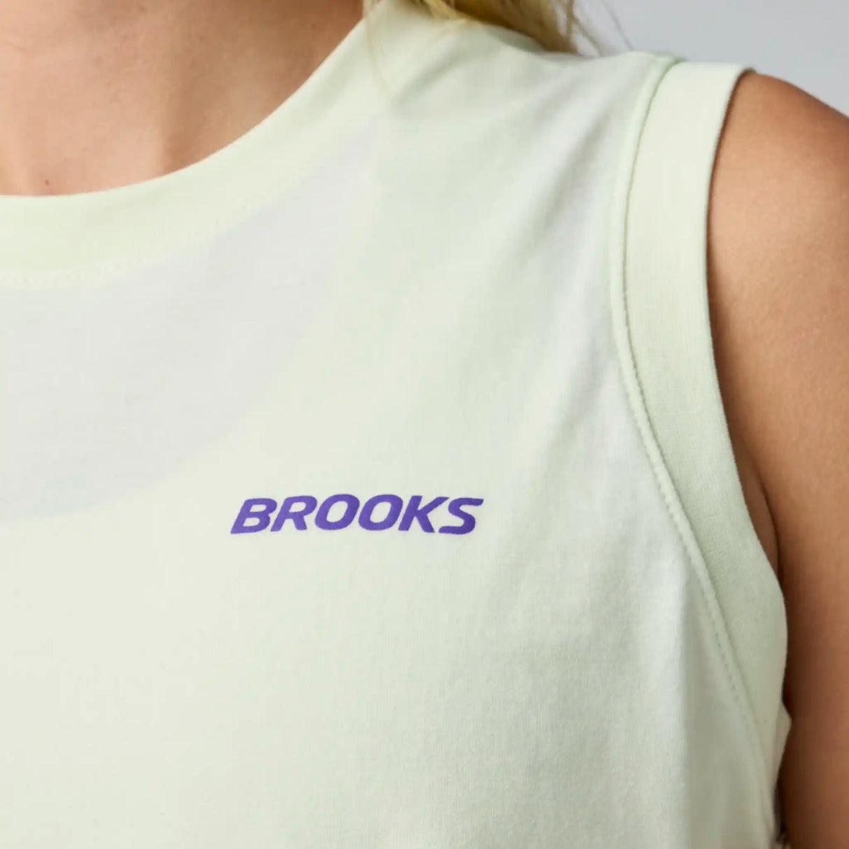 Brooks Graphic camisole de course à pied à imprimé pour femme - Luminary / Violet / Halogen Blue