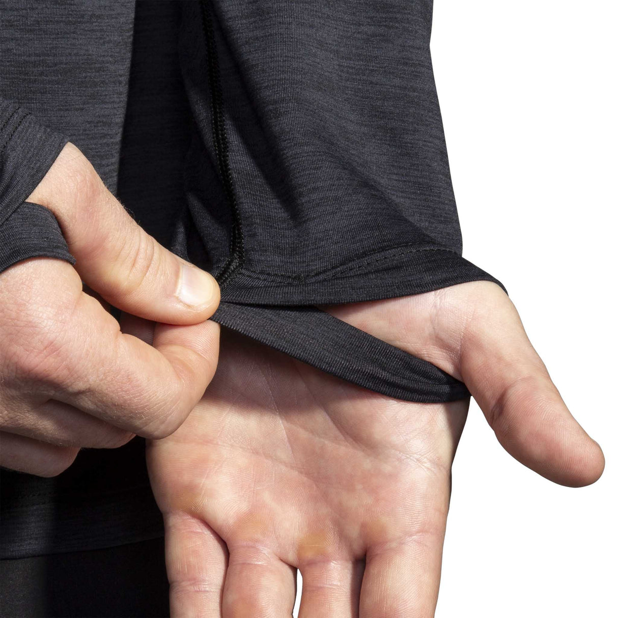 Brooks Luxe chandail de course à manches longues homme passe-pouce- Heather Deep Black