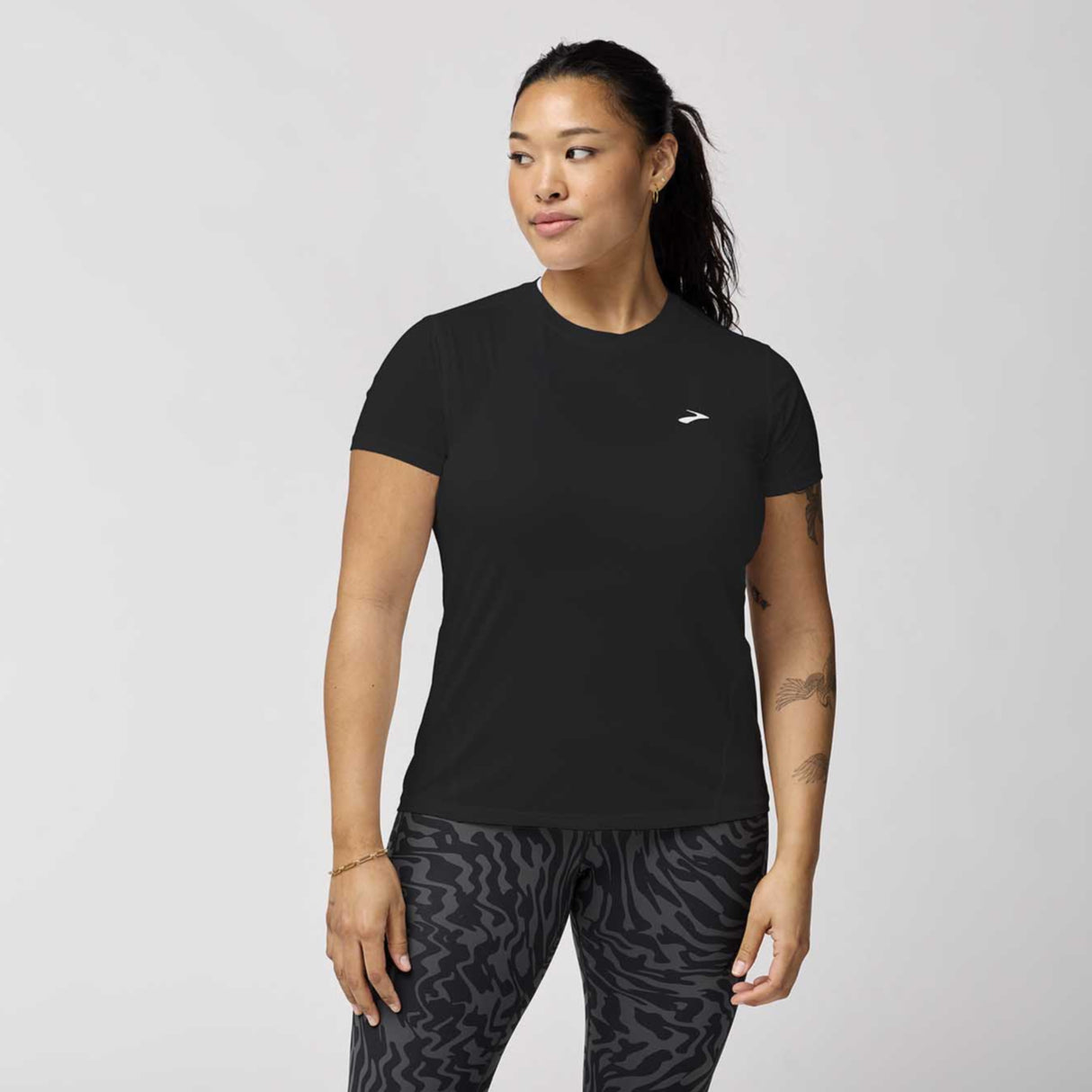 Brooks Sprint Free 3.0 T-shirt de course à manches courtes femme face - noir