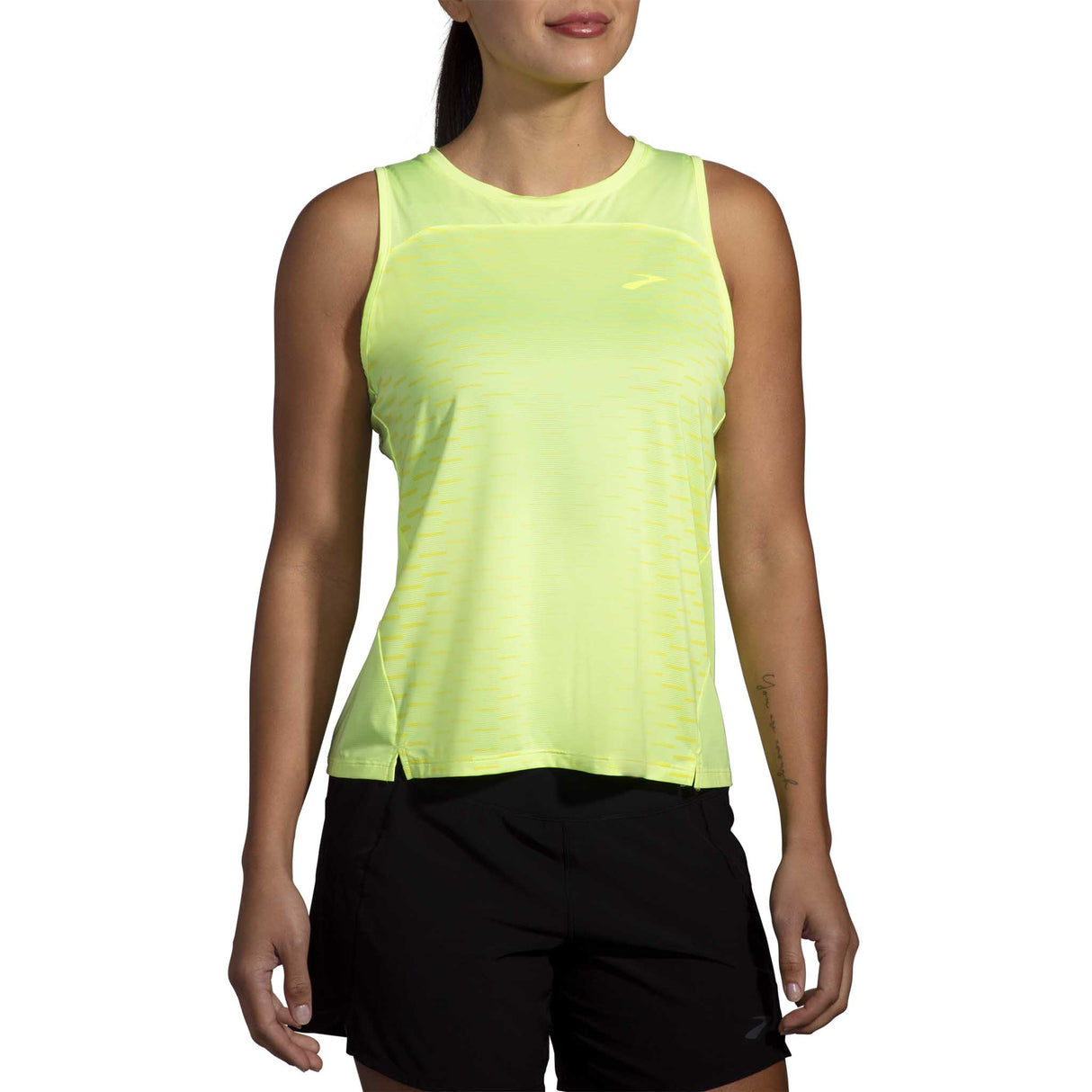 Brooks Sprint Free Tank 2.0 camisole de course femme face - Lt Lime