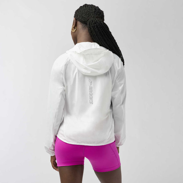 Brooks Canopy Packable Jacket coupe-vent de course à pied pour femme - Blanc