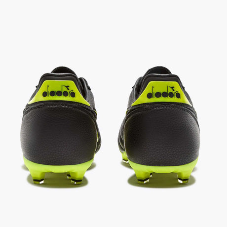 Diadora Brasil Icon LT+LP12 chaussures de soccer à crampons - Noir / Jaune Fluo