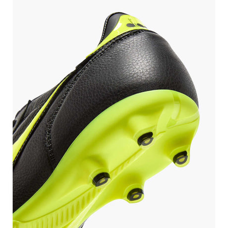 Diadora Brasil Icon LT+LP12 chaussures de soccer à crampons - Noir / Jaune Fluo