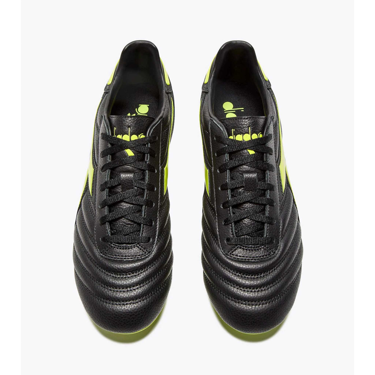 Diadora Brasil Icon LT+LP12 chaussures de soccer à crampons - Noir / Jaune Fluo