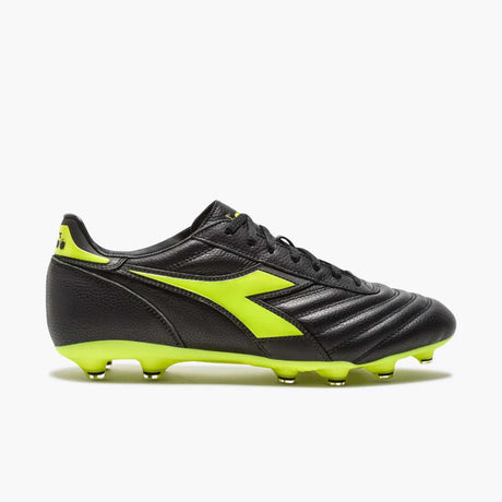 Diadora Brasil Icon LT+LP12 chaussures de soccer à crampons - Noir / Jaune Fluo