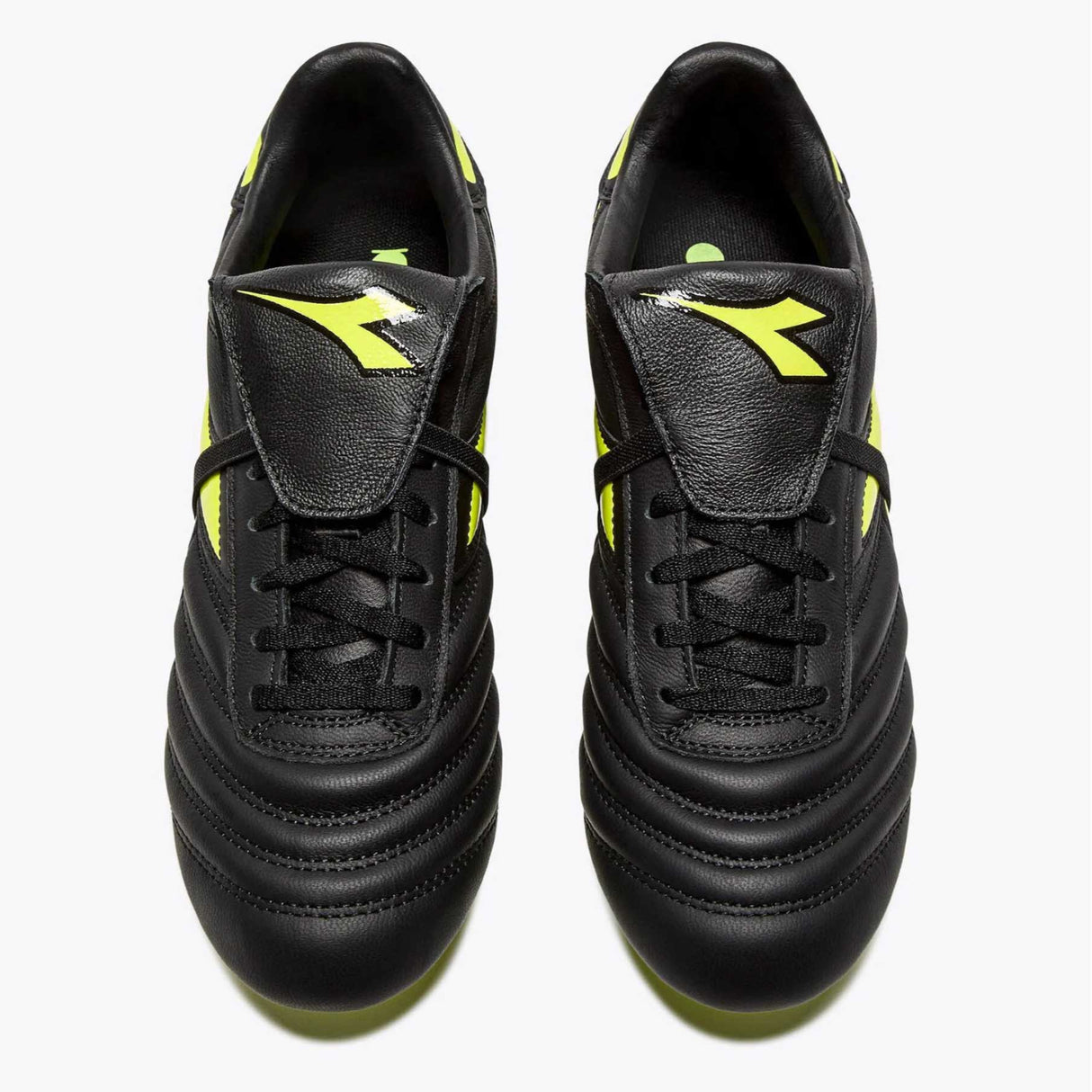 Diadora Brasil Icon LT T MDPU chaussures de soccer à crampons - Noir / Jaune Fluo