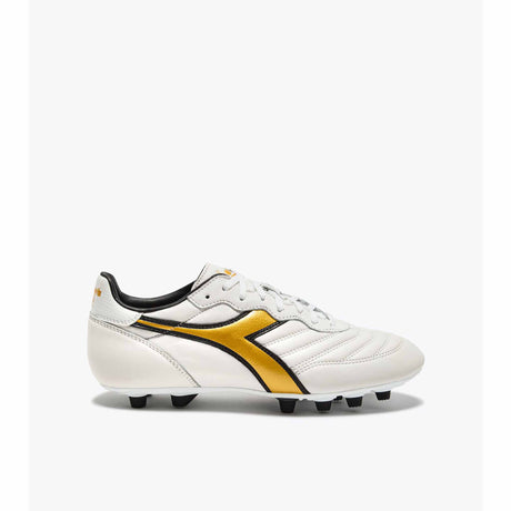 Diadora Brasil LT+ MDPU FG Soccer Cleats - White / Gold