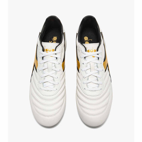 Diadora Brasil LT+ MDPU FG Soccer Cleats - White / Gold