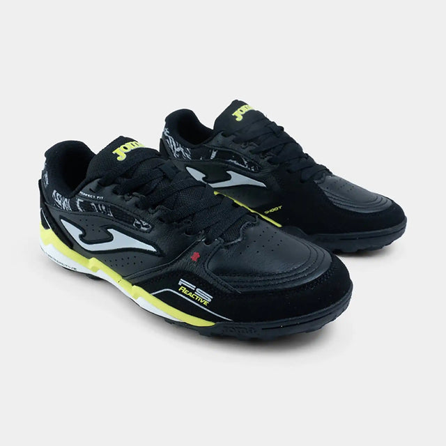 Joma FS Reactive 2601 Turf chaussure de soccer terrain synthétique - Noir / Blanc / Jaune