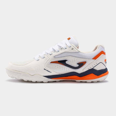 Joma FS Reactive Turf chaussure de soccer gazon synthétique - Blanc / Bleu Marine / Orange