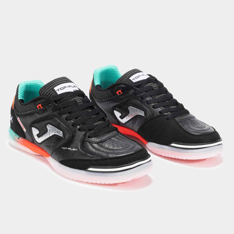 Joma Top Flex 2501 Futsal Indoor Soccer Shoes - Black / Turquoise / Coral