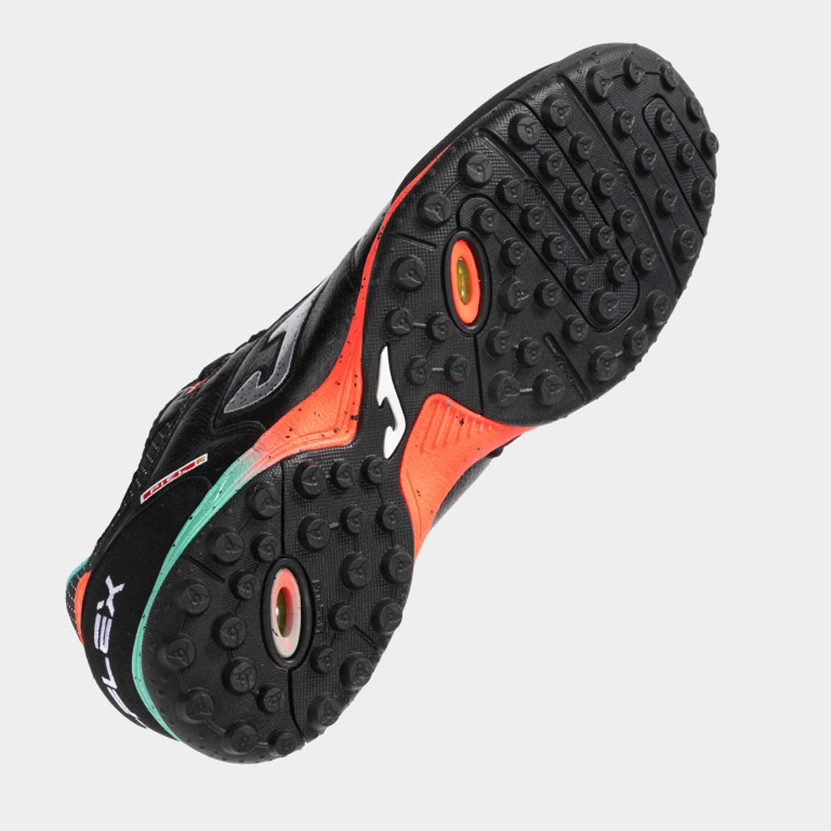Joma Top Flex 2501 Turf Soccer Shoes - Black / Coral / Turquoise