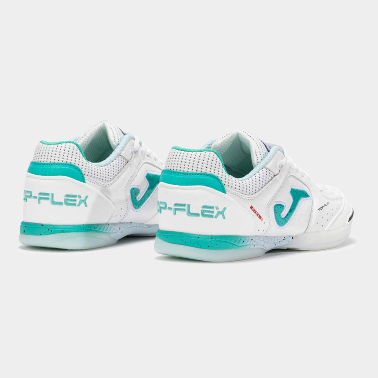Joma Top Flex 2502 Futsal Indoor Soccer Shoes - White / Turquoise