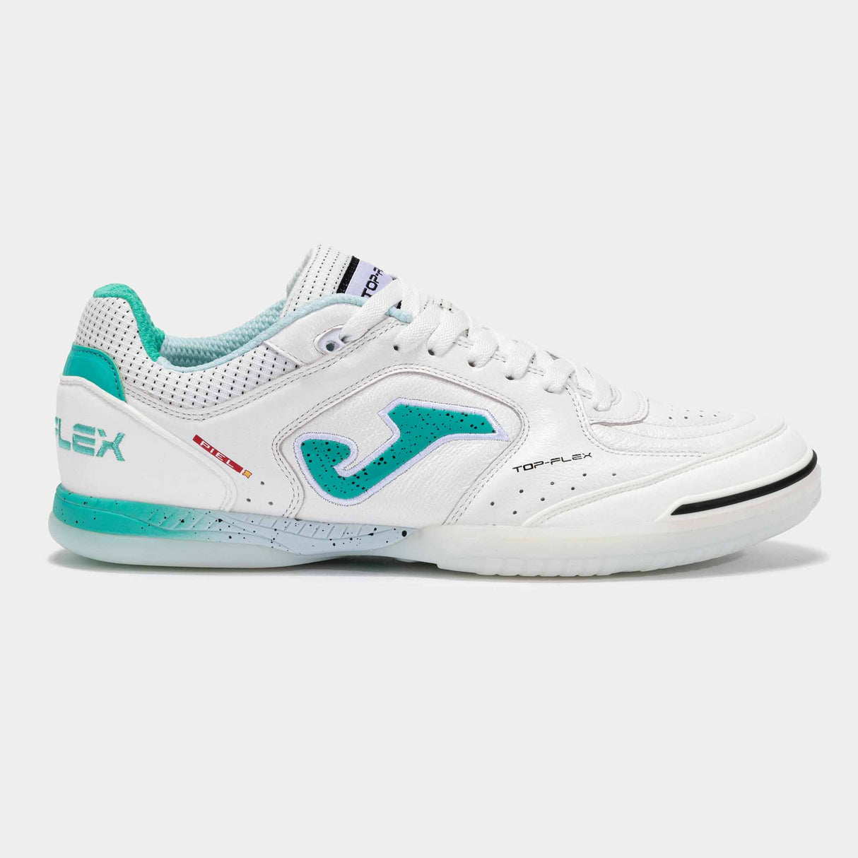 Joma Top Flex 2502 Futsal Indoor Soccer Shoes - White / Turquoise