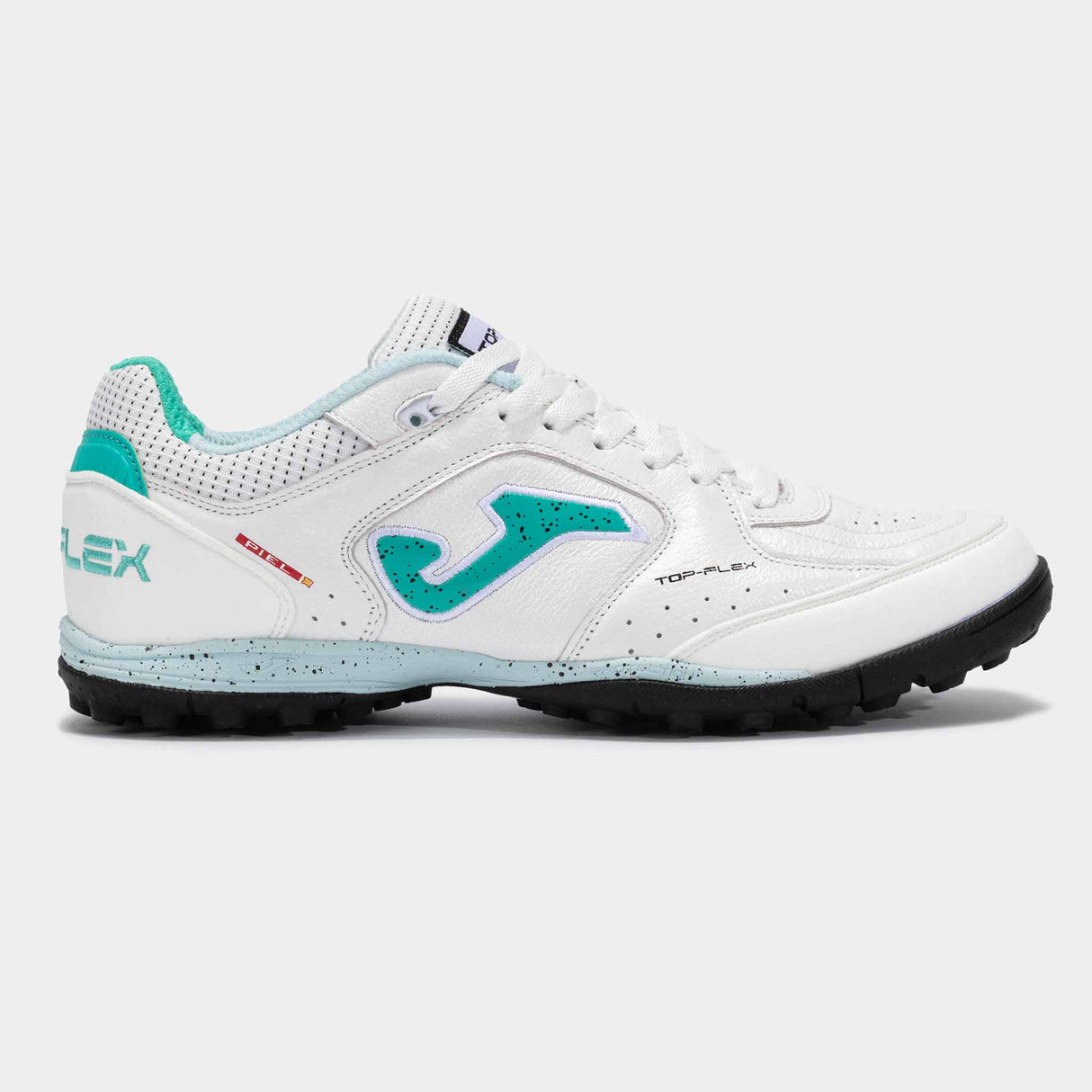 Joma Top Flex 2502 TF Turf Soccer Shoes - White / Turquoise