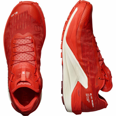 Salomon S/Lab Pulsar 4 Unisex Trail Running Shoes - Fiery Red / Vanilla Ice / Andorra