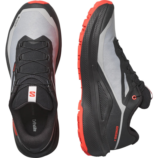 Salomon Genesis 2 GTX chaussures de course en sentier homme - Black / Fiery Red / Ftw Silver