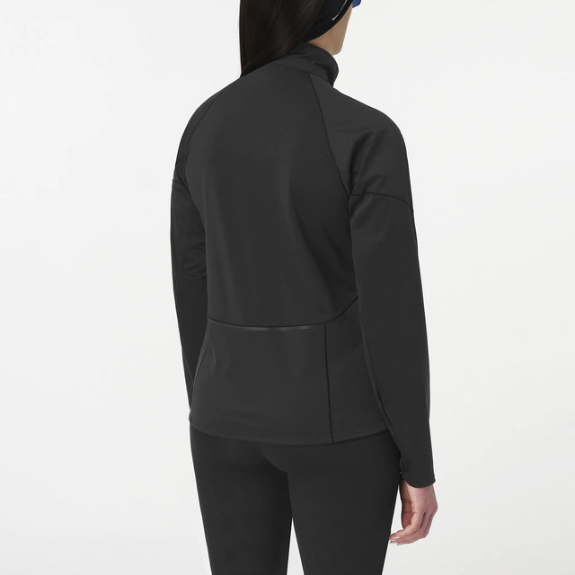 Salomon Sense Aero Softshell running jacket for women - Deep Black - worn