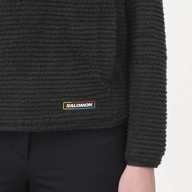 Salomon Thernova women's half-zip fleece – Deep Black (on-model view 3)