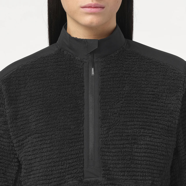 Salomon Thernova women's half-zip fleece – Deep Black (on-model view 4)