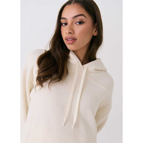 Lolë robe à capuchon en molleton Icon femme col- crème