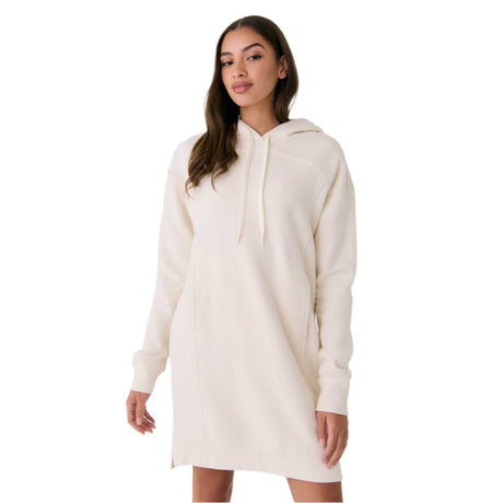 Lolë robe à capuchon en molleton Icon femme face - crème