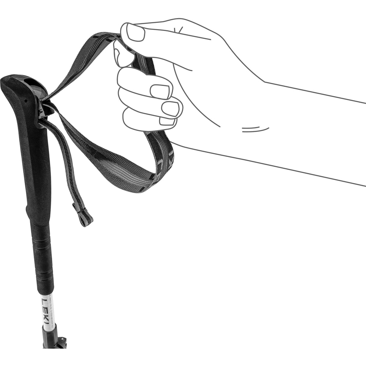Leki Skytera FX Carbon SL bâtons de trekking dragonne - Blanc / Noir