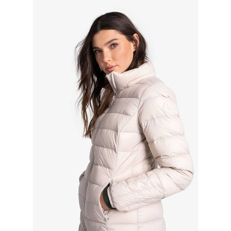 Lolë Claudia manteau duvet femme lateral - Beige Argenté