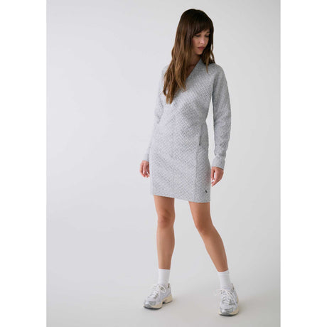 Lolë robe Clover 2 avec col en V - Gris pâle chiné