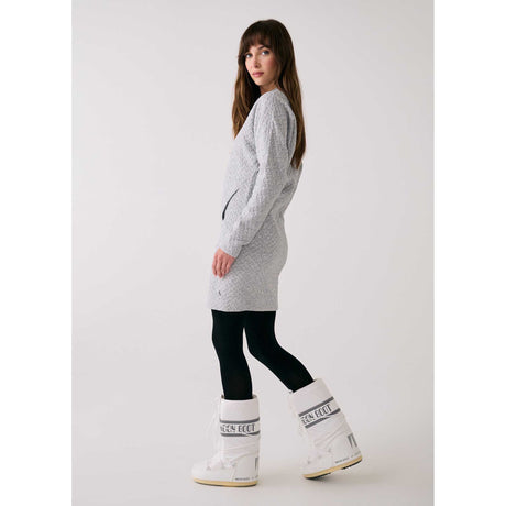 Lolë robe Clover 2 avec col en V lateral - Gris pâle chiné