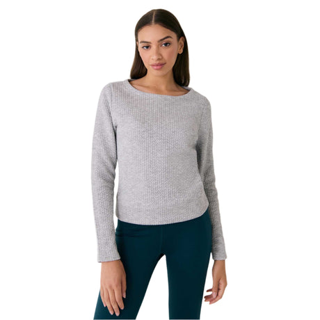 Lolë chandail à col rond Clover pour femme - gris pâle chiné