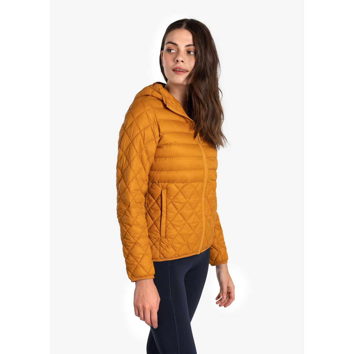 Lolë manteau léger isolé The Base femme lateral 2 - or inca