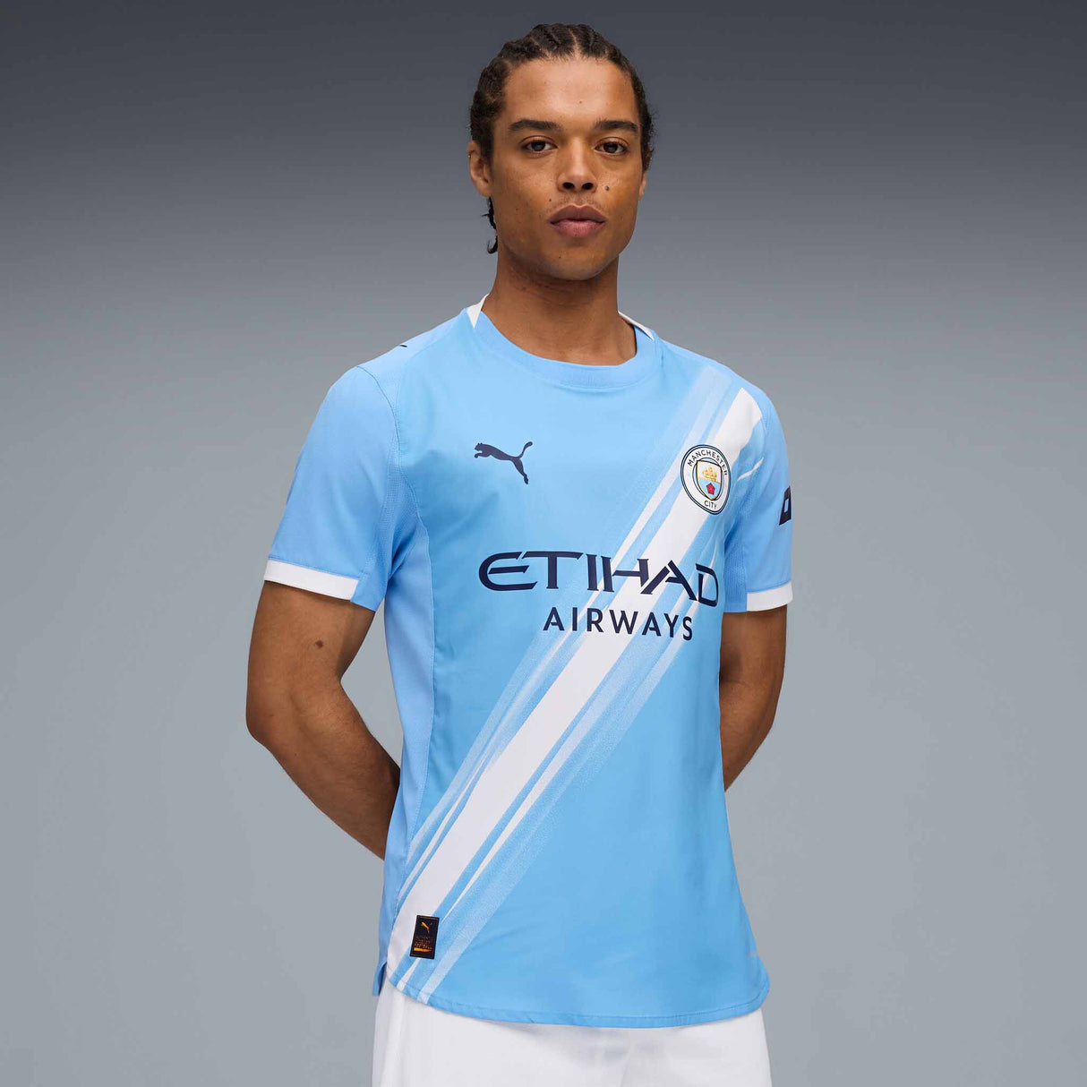 Maillot Puma Manchester City FC 2025/26 Authentique adulte - Team Light Blue / PUMA White