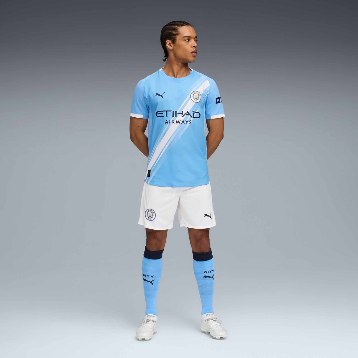 Maillot Puma Manchester City FC 2025/26 Authentique adulte - Team Light Blue / PUMA White