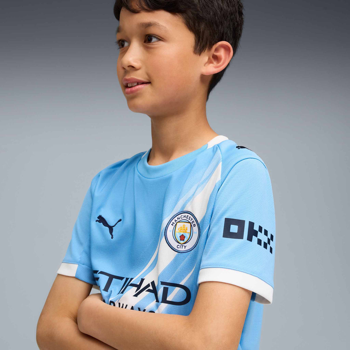 Maillot Manchester City FC 2025/26 enfant - Team Light Blue / PUMA White