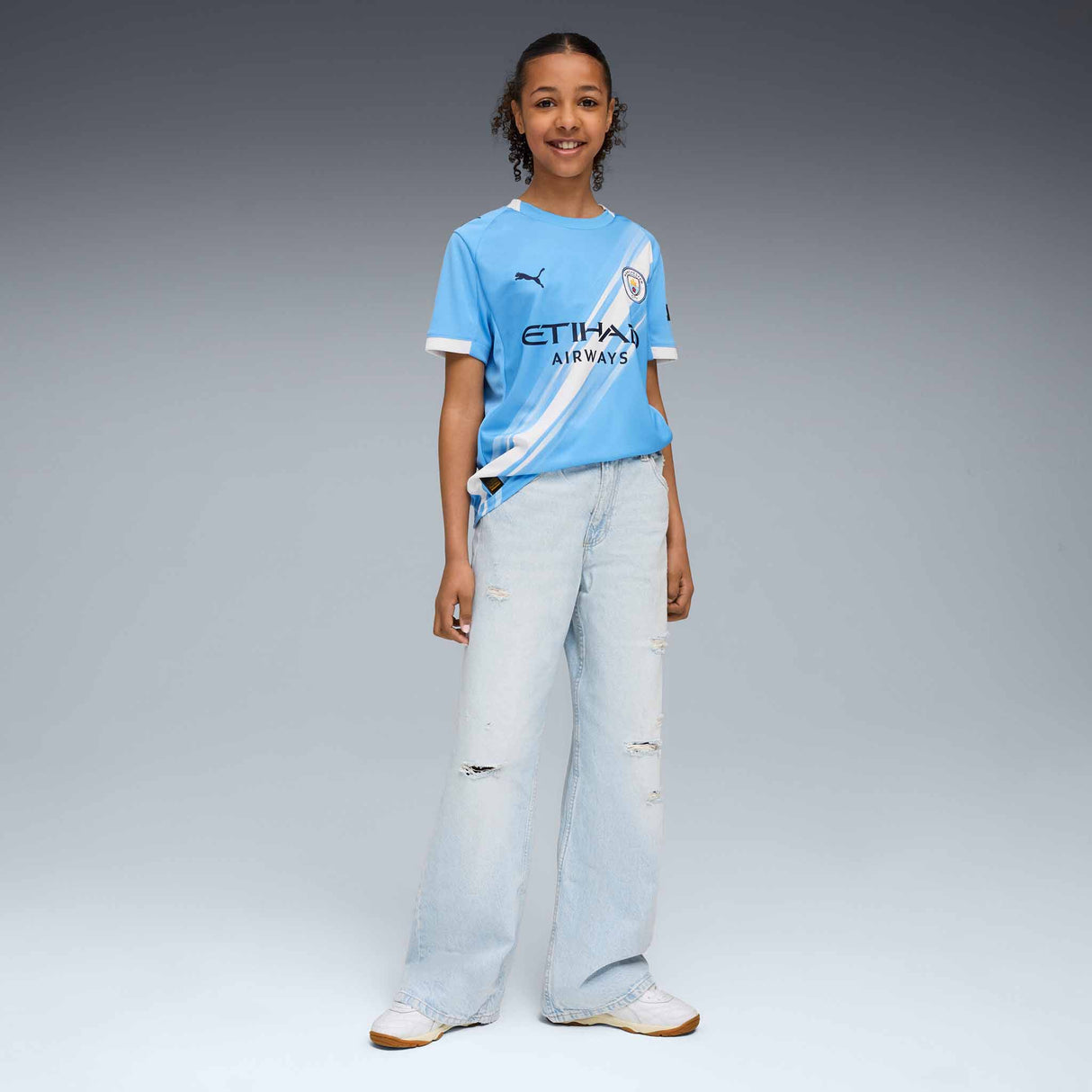 Maillot Manchester City FC 2025/26 enfant - Team Light Blue / PUMA White