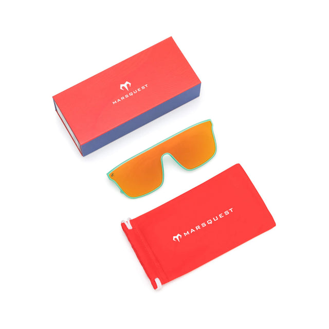 Marsquest Model X Running Sunglasses - Light Green / Orange