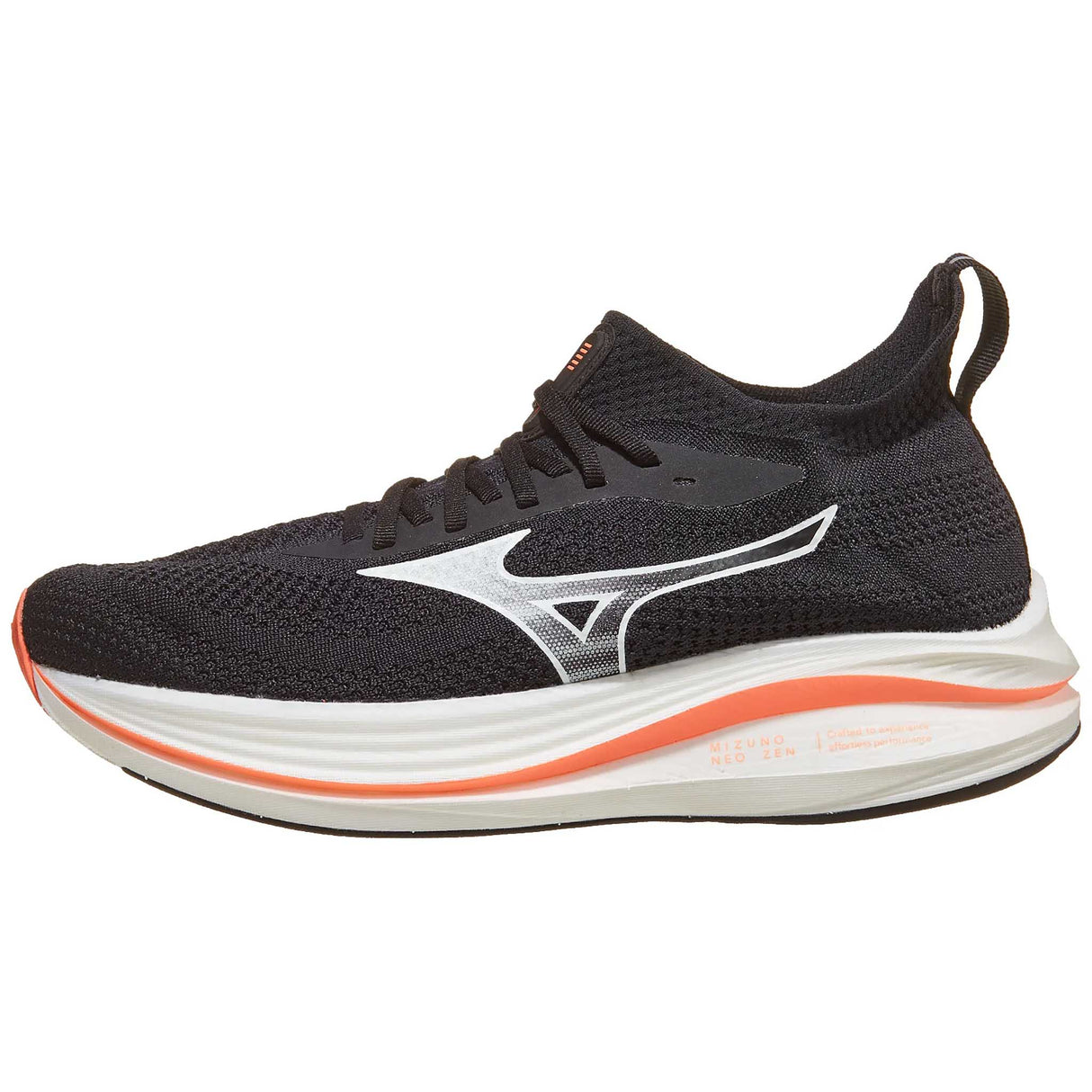 Mizuno Neo Zen souliers de course pour homme lateral - Black / Fiery Coral