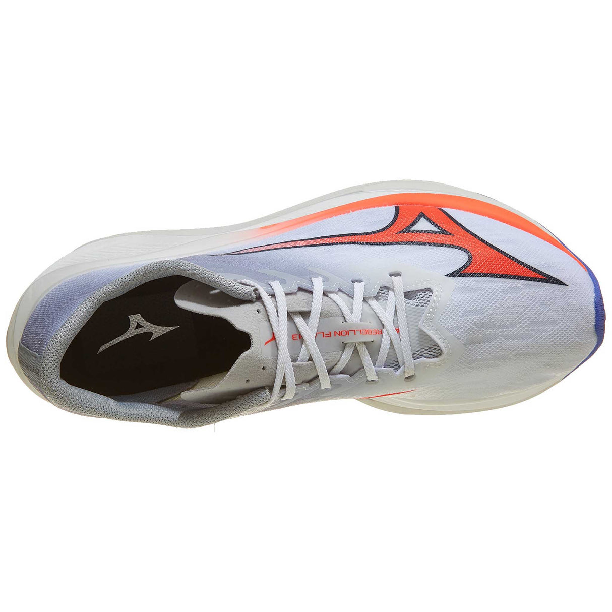 Mizuno Wave Rebellion Flash 3 chaussures de course à pied homme empeigne - White / Fiery Coral