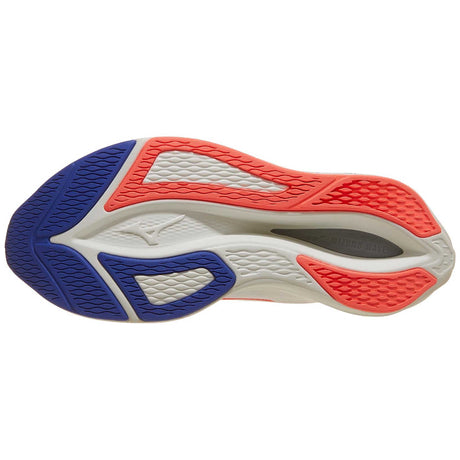 Mizuno Wave Rebellion Flash 3 souliers de course femme semelle - White / Striking Coral