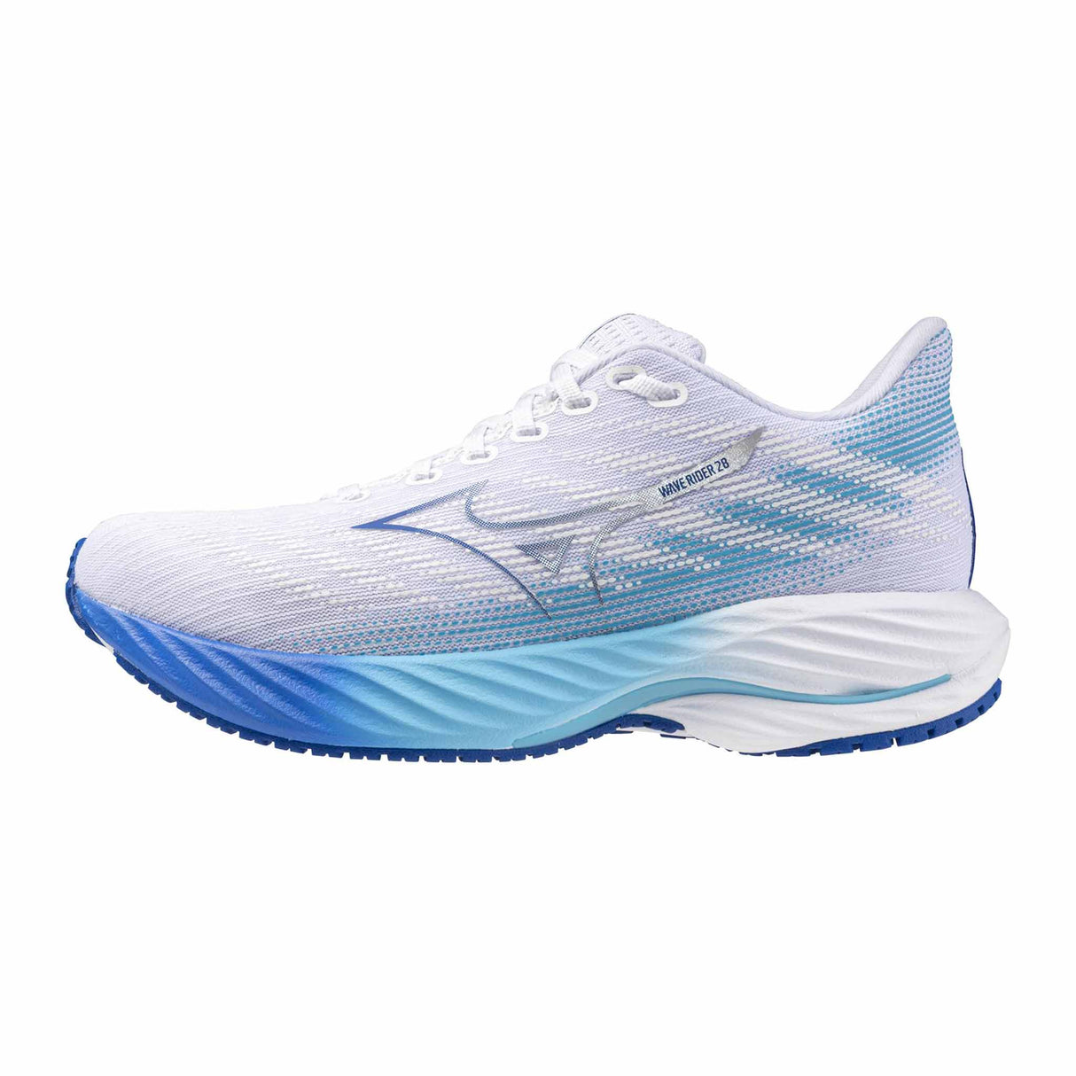 Mizuno Wave Rider 28 chaussures de course à pied pour femme - White / Mugen Blue