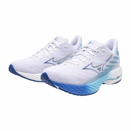 Mizuno Wave Rider 28 chaussures de course à pied pour femme - White / Mugen Blue
