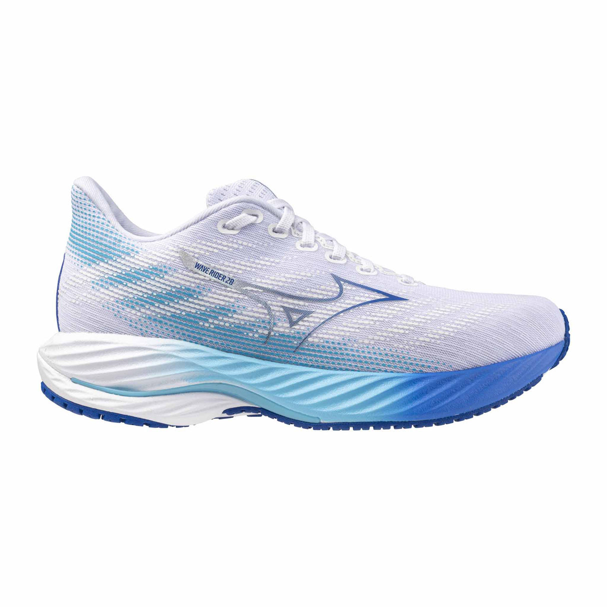 Mizuno Wave Rider 28 chaussures de course à pied pour femme - White / Mugen Blue