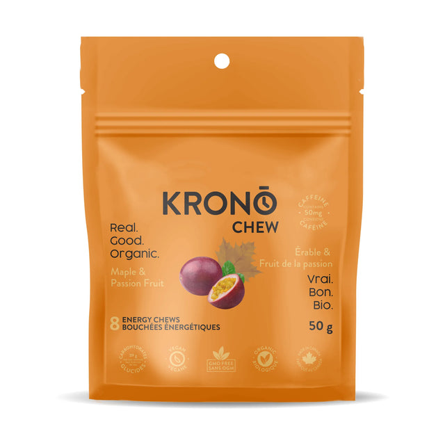 Krono Nutrition bouchées énergétiques érable et fruit de la passion avec caféine - Boîte de 12