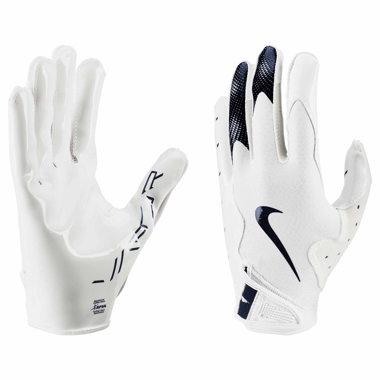 Nike Vapor Jet 8.0 Football Gloves - White / College Navy