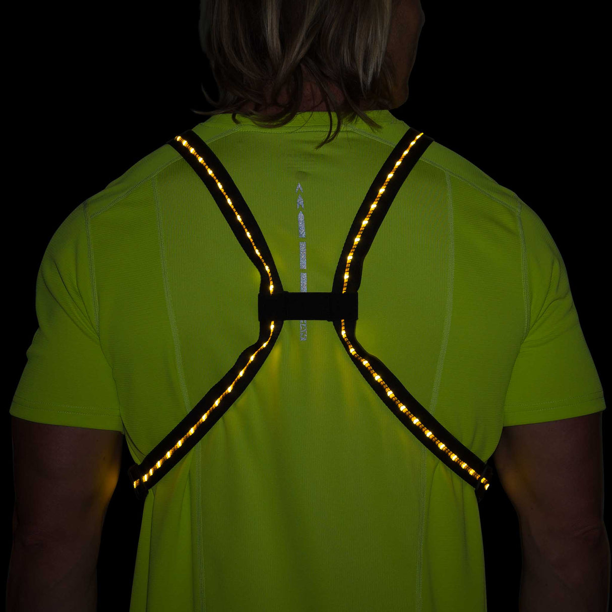 Nathan Laser Light Web veste de visibilité réfléchissante de course à pied - Black / High Vis Yellow