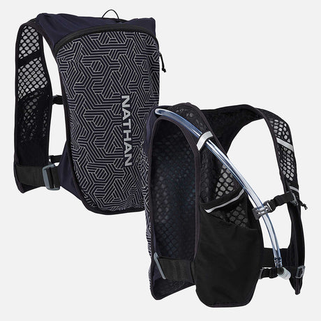 Nathan HyperNight Quick Start 3.0 4L veste d'hydratation de course à pied - Noir / Hex Print